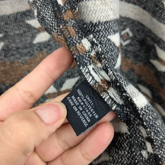 Southwestern Aztec Fringe Cardigan Women Size S Drape Rustic Boho Western Cozy - Picture 8 of 8